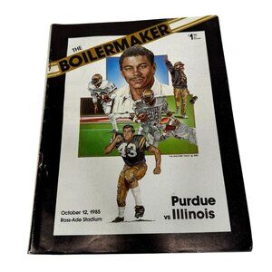 Purdue vs Illinois Program Oct 12, 1985 Ross-Ade Stadium Vtg College Football